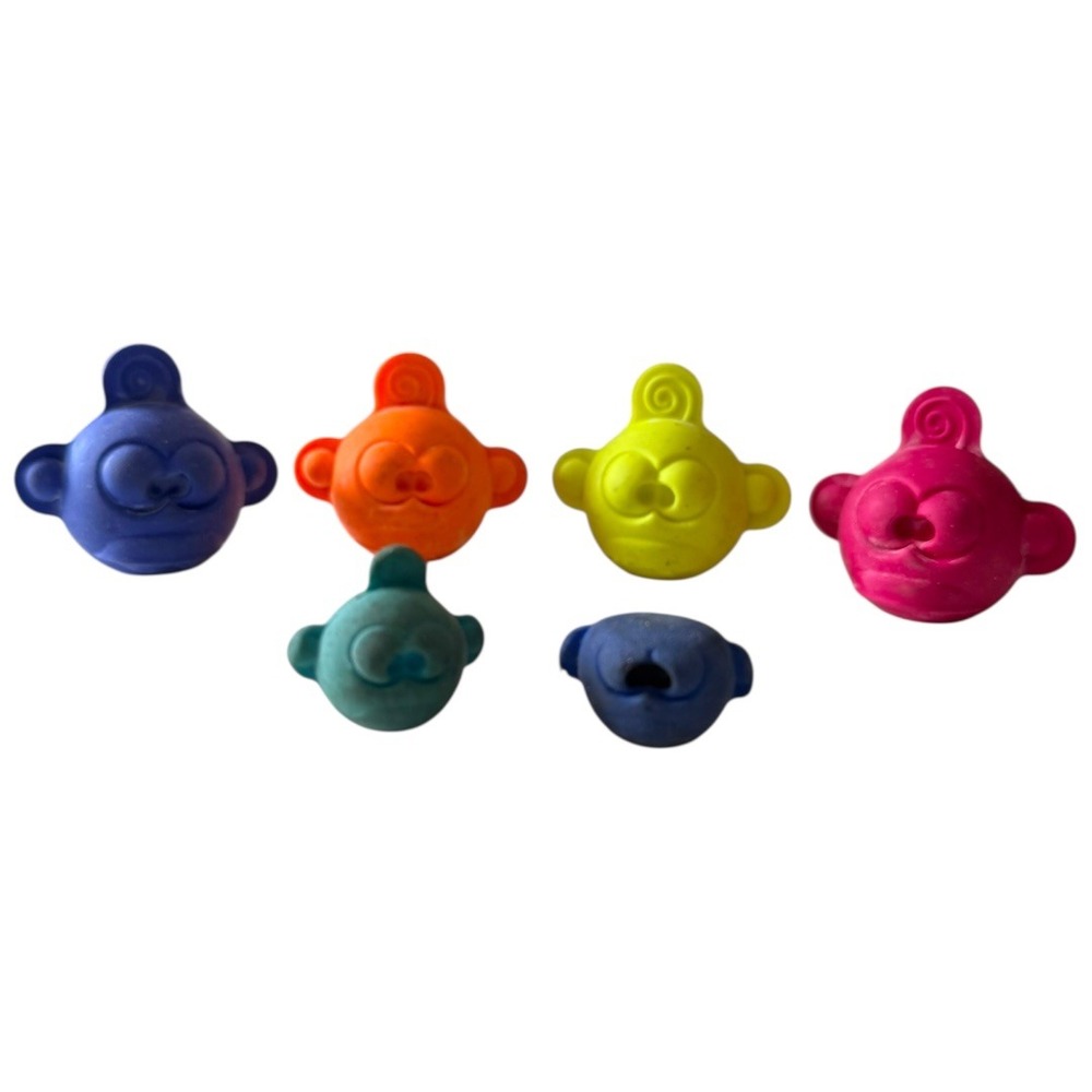 Vintage‎ Foddy Monkeys Pencil Toppers Erasers Variety Colors Lot of 6 B20Q
